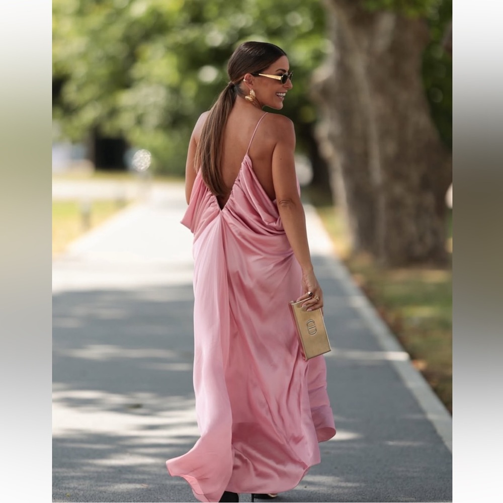 ZARA ZW COLLECTION SATIN VOLUME DRESS - Picture 6 of 16